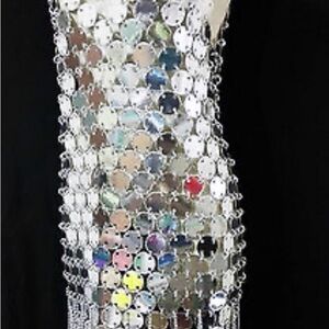 Metallic Silver Sequin show stopper Dress